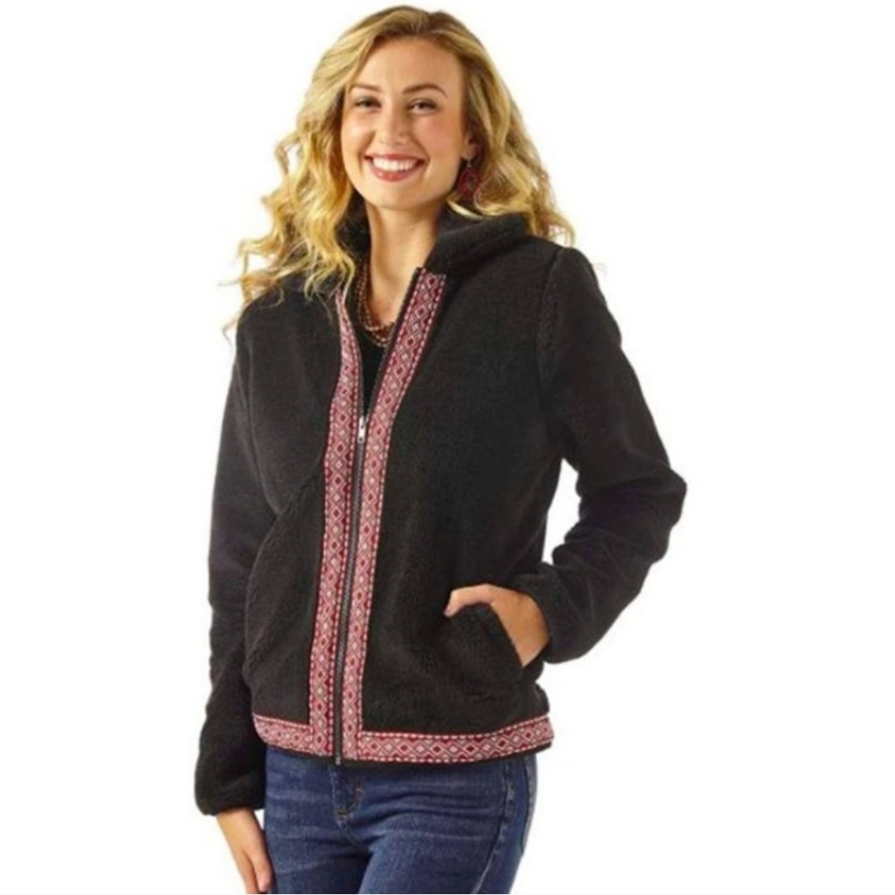 Wrangler Retro | Sherpa Roswell Southwestern Aztec Jacket Black Medium